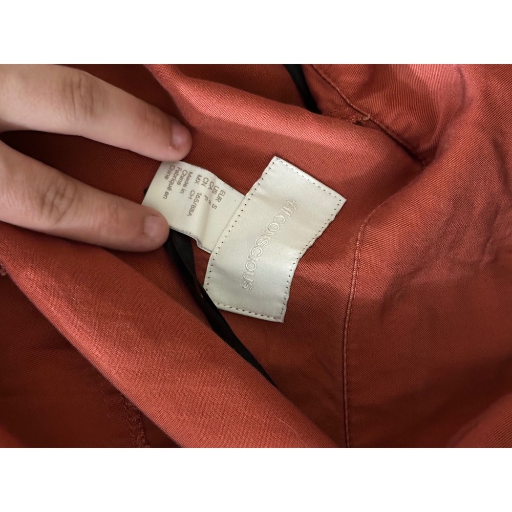 H&M Conscious Lyocell Drape Front Jacket coral Small Pockets Roll Tab - Picture 7 of 9